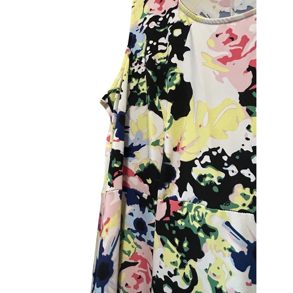 Elos Women's Floral Print Sleeveless Maxi Dress White Pink Blue Yellow Size M - Picture 2 of 5